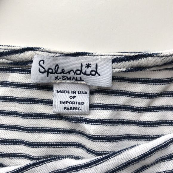 Splendid Navy Blue White Striped Crop Tank With Pocket XS - Picture 4 of 11